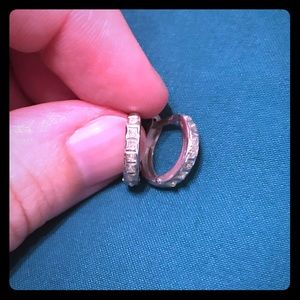 Tiny 14k White Gold Hoop/Huggie earrings